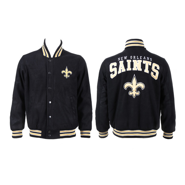 Men's New Orleans Saints Black Stitched Jacket Men's New Orleans Saints Black Stitched Jacket